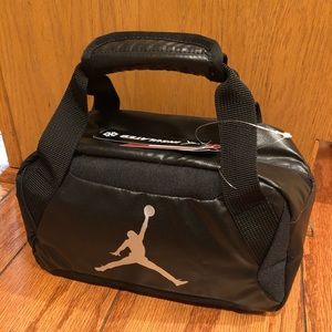 Jordan black insulated lunch tote bag.
